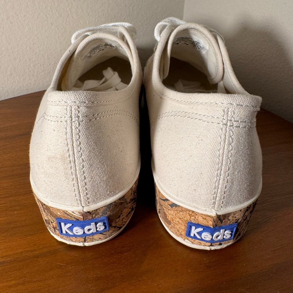 Keds Triple Kick Canvas Cork Foxing Natural Sneakers Size 7.5 - Picture 10 of 12